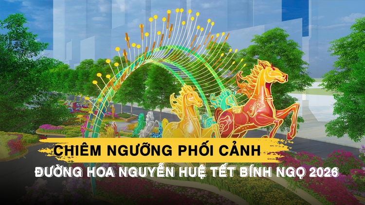 Chiêm ngưỡng phối cảnh đường hoa Nguyễn Huệ Tết Bính Ngọ 2026: 2 phiên bản ngày và đêm