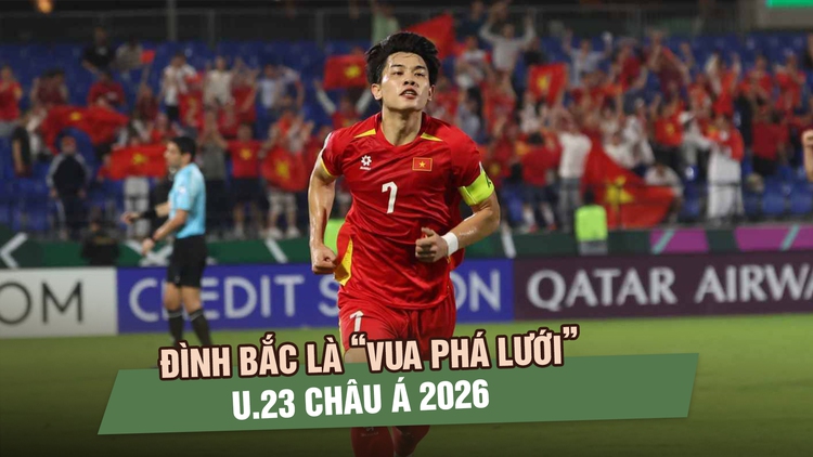 Đình Bắc là vua phá lưới U.23 châu Á 2026, Nhật Bản thâu tóm các danh hiệu cá nhân
