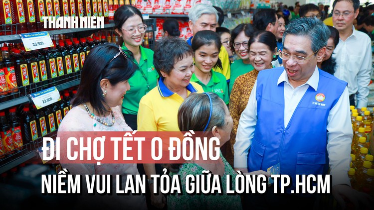 TP.HCM: Đi chợ Tết không cần tiền, niềm vui lan tỏa từ siêu thị mini 0 đồng