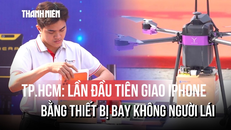 Lần đầu tiên giao Iphone 17 pro max bằng thiết bị bay không người lái tại TP.HCM