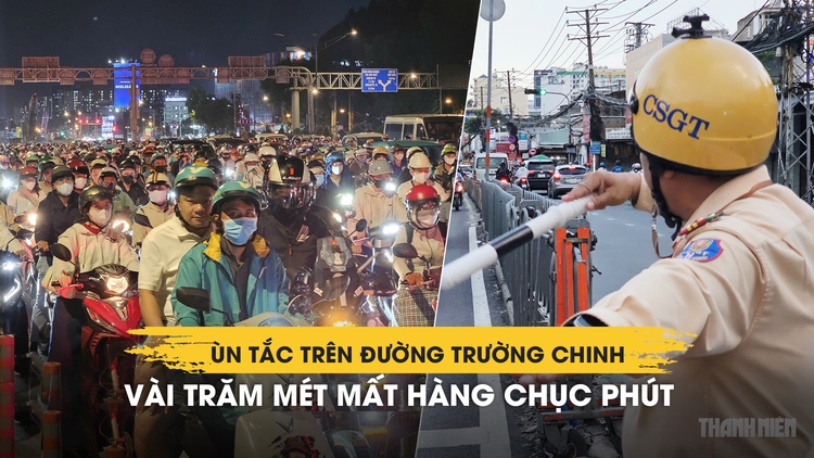 Ùn tắc trên đường Trường Chinh, vài trăm mét mất hàng chục phút