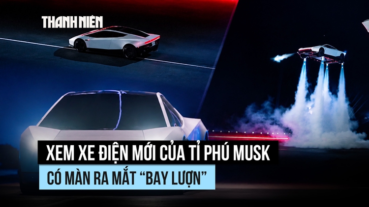 Xem xe điện mới của tỉ phú Musk có màn ra mắt 'bay bổng'