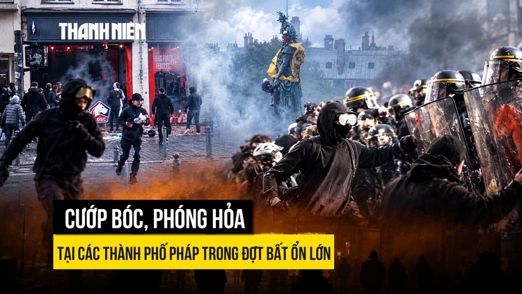 Cướp bóc, phóng hỏa tại các thành phố Pháp trong đợt bất ổn lớn