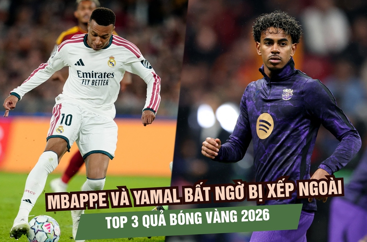 Mbappe và Yamal bất ngờ bị xếp ngoài top 3 Quả bóng vàng 2026