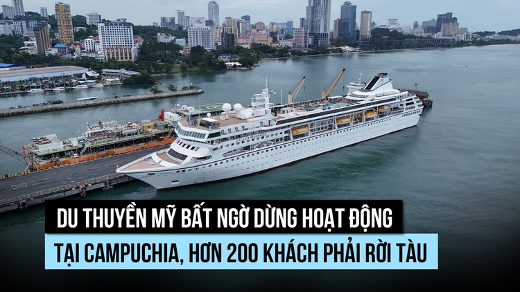 200 du khách phải rời tàu ở Campuchia khi du thuyền Mỹ dừng hoạt động