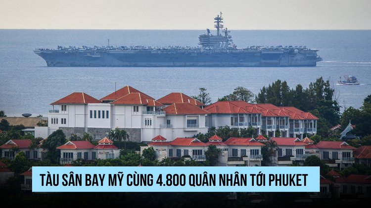 Tàu sân bay Mỹ đưa 4.800 quân nhân vào Phuket nghỉ dưỡng