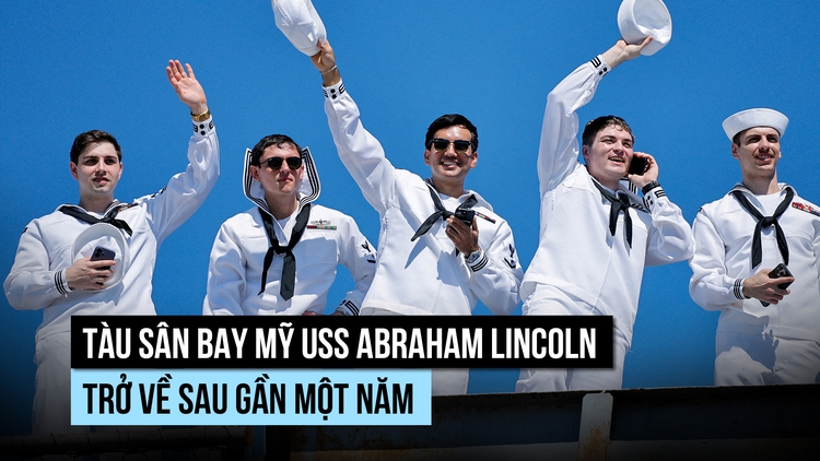 Tàu sân bay Mỹ USS Abraham Lincoln về cảng nhà sau đợt triển khai dài kỷ lục