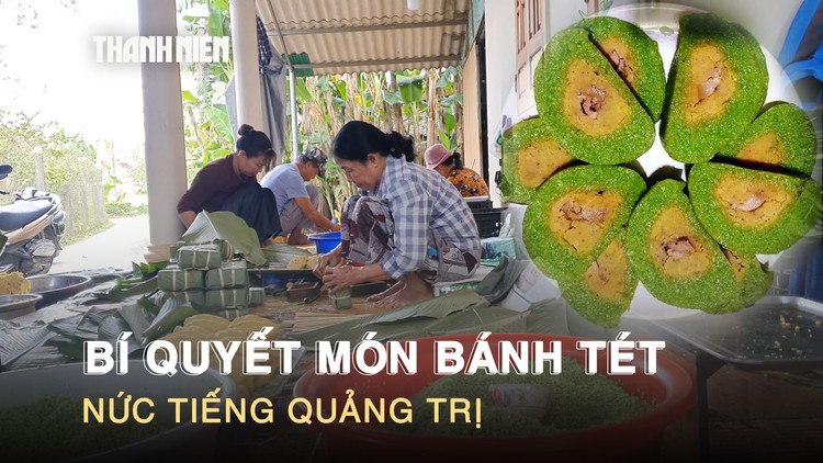Bánh tét mặt trăng nức tiếng Quảng Trị: Bí quyết nằm ở loại rau quen thuộc