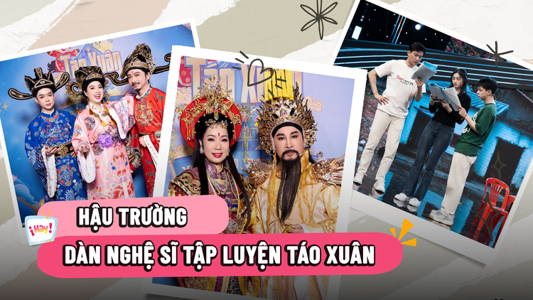 NSND Trịnh Kim Chi, Quốc Trường cùng dàn hoa, á hậu tập luyện 'Táo xuân'