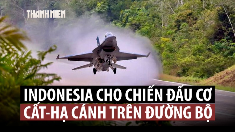 Indonesia luyện chiến đấu cơ hạ cánh trên đường bộ