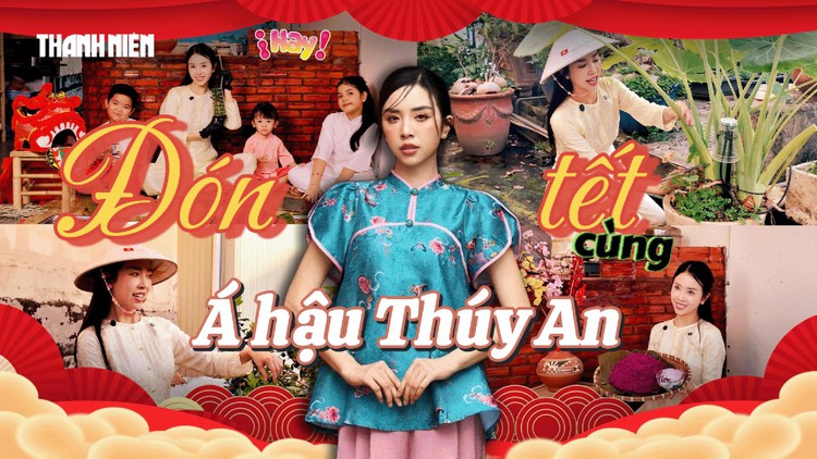 Thăm vườn rau sân thượng và nấu bánh tét cùng Á hậu Thúy An