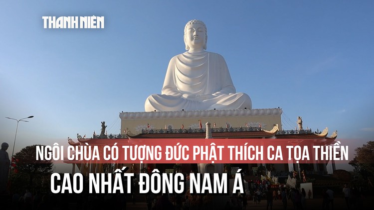 Tấp nập du xuân ở ngôi chùa có tượng Đức Phật Thích Ca tọa thiền cao nhất Đông Nam Á