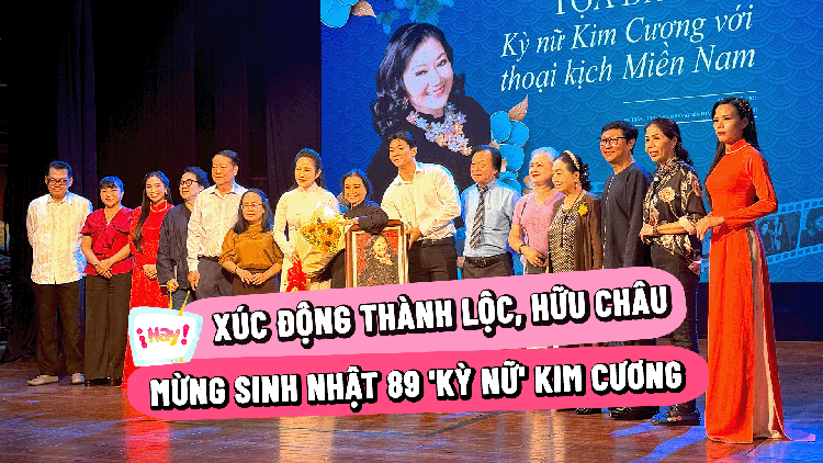 Nghệ sĩ Thành Lộc, Hữu Châu mừng sinh nhật 89 của 'Kỳ nữ' Kim Cương