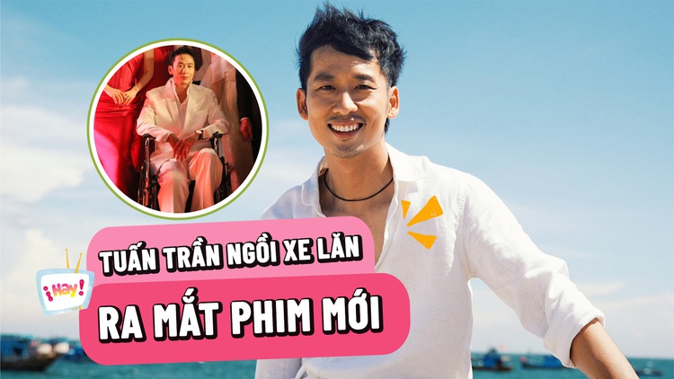 Tuấn Trần ngồi xe lăn ra mắt phim cùng Phương Anh Đào