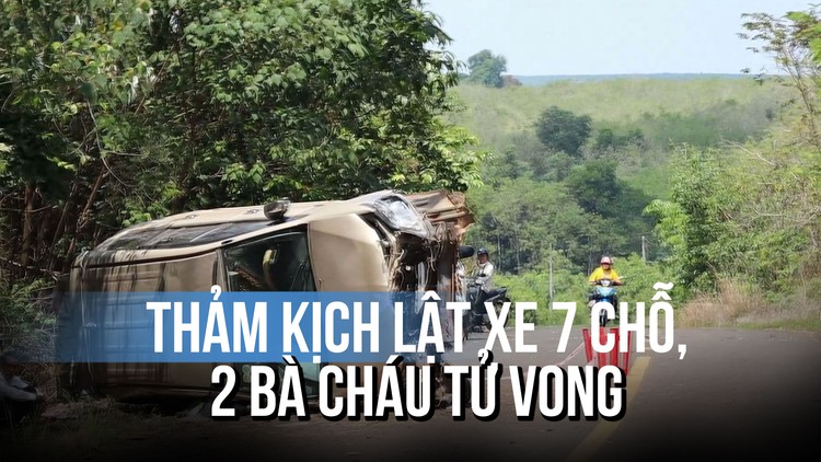 Thảm kịch xe 7 chỗ lật nghiêng trên đường, 2 bà cháu tử vong