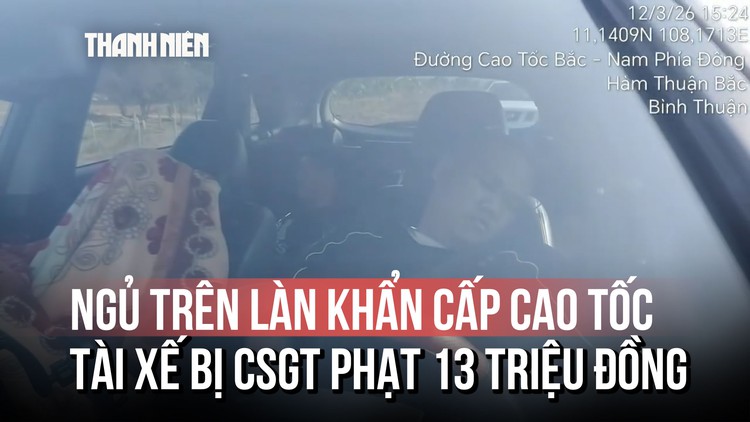 Ngủ trên làn khẩn cấp cao tốc, tài xế bị CSGT phạt 13 triệu đồng