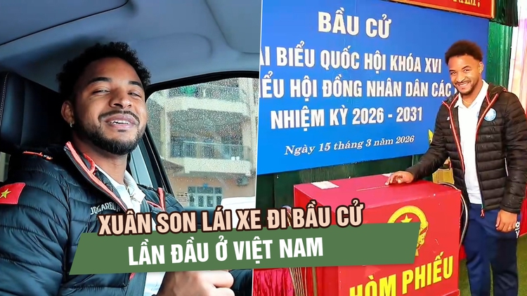 Xuân Son lái xe đi bầu cử lần đầu ở Việt Nam