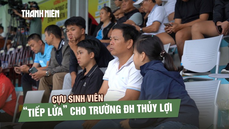 Cựu sinh viên trường ĐH Thủy Lợi ‘truyền lửa’ đam mê cho con từ khán đài TNSV THACO Cup 2026