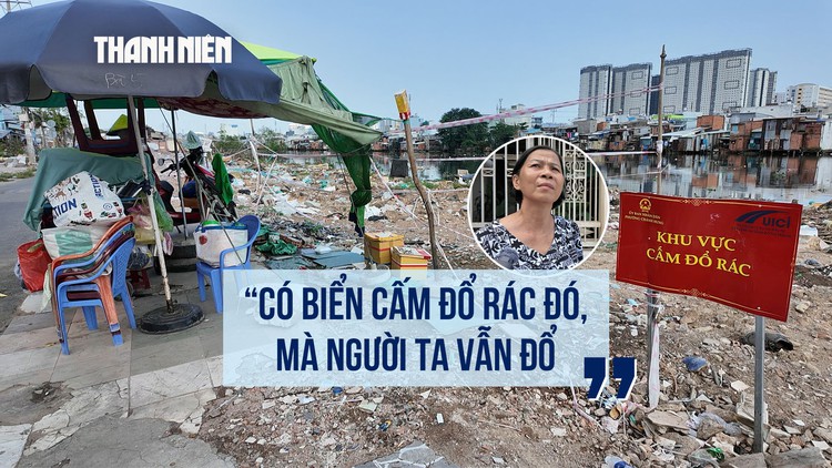 Bờ bắc kênh Đôi ngập rác sau giải tỏa, người dân ngán ngẩm 'có biển cấm, người ta vẫn đổ'