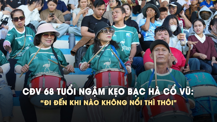 CĐV 68 tuổi và bí kíp ngậm kẹo bạc hà để 'quậy' tung khán đài TNSV THACO