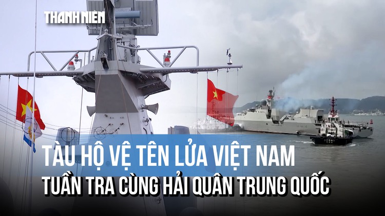 Tàu hộ vệ tên lửa 015-Trần Hưng Đạo, 012-Lý Thái Tổ tuần tra cùng Hải quân Trung Quốc