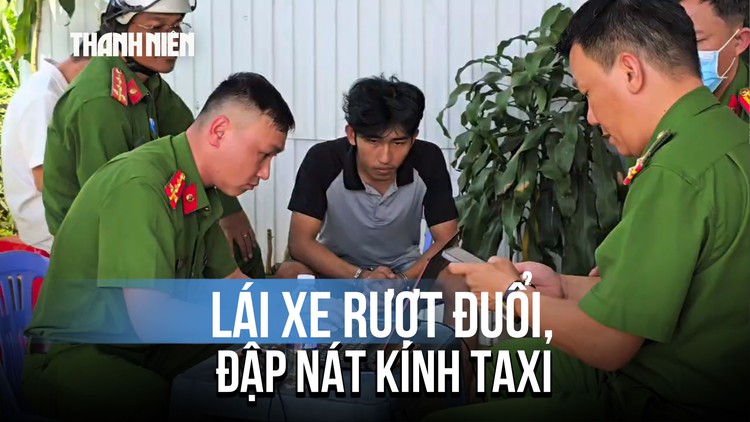 Clip thanh niên ép xe taxi giữa Quốc lộ 20, dùng gậy sắt đập vỡ kính