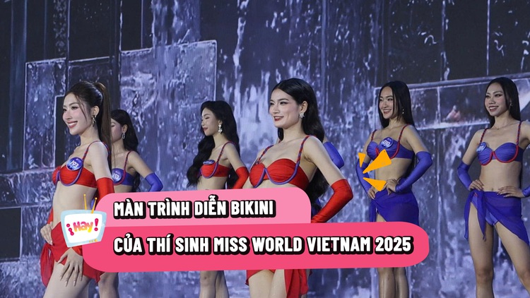 Thí sinh Hoa hậu Thế giới Việt Nam 2025 'đốt cháy' sân khấu với bikini