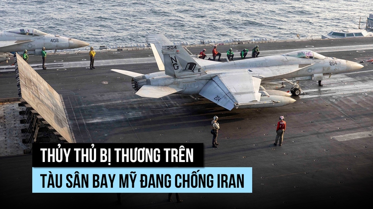 Thủy thủ bị thương trên tàu sân bay Mỹ, ông Trump nói '101 tên lửa Iran' bị bắn hạ