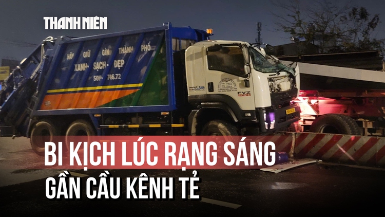 Bi kịch tấm thép từ xe đầu kéo đè cabin xe rác, tài xế tử vong