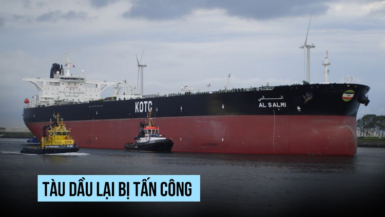 Tàu dầu cháy sau khi bị tấn công tại cảng Dubai