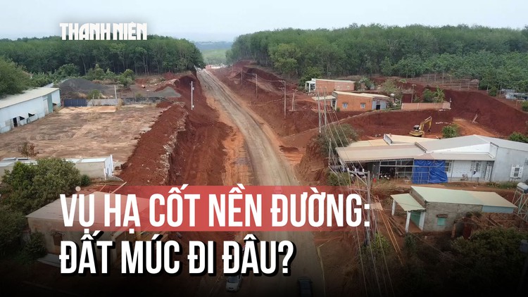 Vụ hạ cốt nền đường khiến nhà dân chênh vênh: Đất sau khi múc đưa đi đâu?