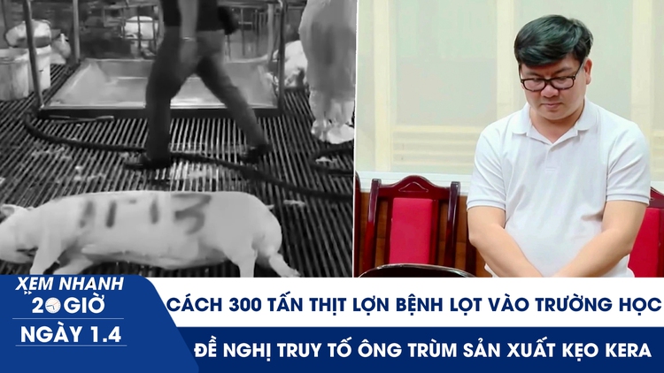 Xem nhanh 20h ngày 1.4: Cách 300 tấn thịt lợn bệnh lọt vào trường học ở Hà Nội | Đề nghị truy tố ông trùm sản xuất kẹo Kera