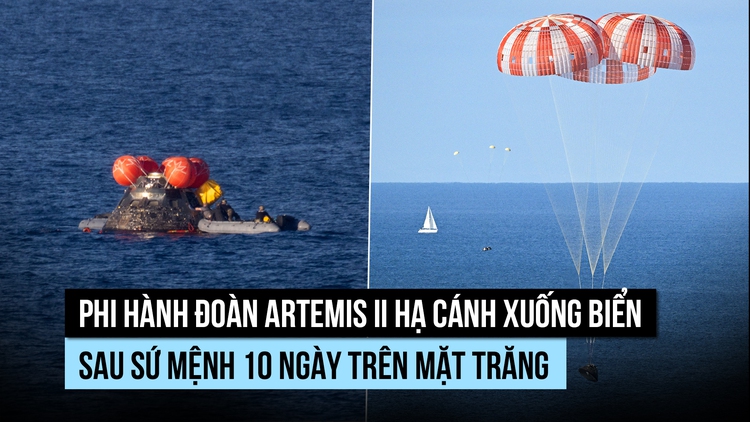 Đội bay Artemis 2 của NASA đáp an toàn sau chuyến du hành 10 ngày đến mặt trăng