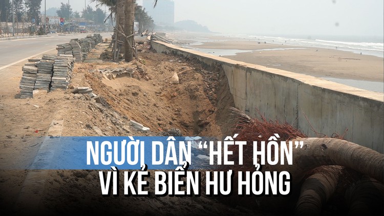 Thanh Hóa: Kè biển mới làm đã hư hỏng dù ‘trời yên biển lặng’