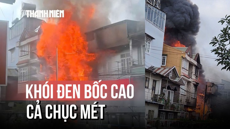 Cháy lớn tại khu dân cư Ba Toa Đà Lạt: Khói đen bao trùm, người dân hốt hoảng