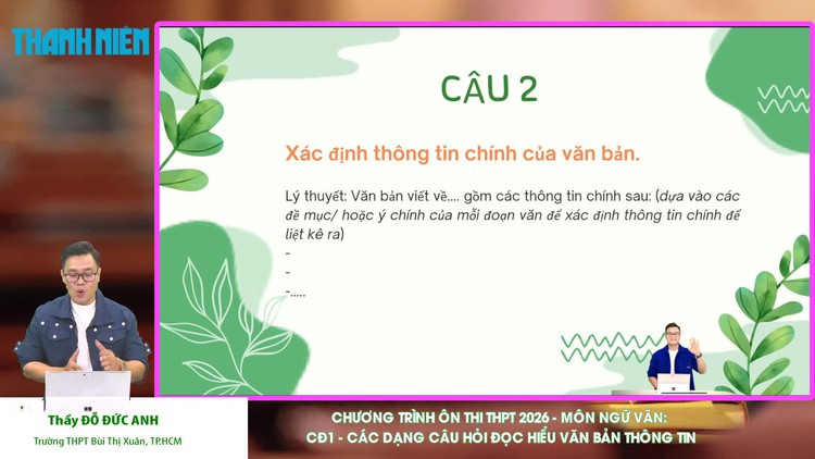 BÍ QUYẾT ÔN THI THPT 2026 | Môn ngữ văn | Chuyên đề 1 | Các dạng câu hỏi đọc hiểu văn bản thông tin