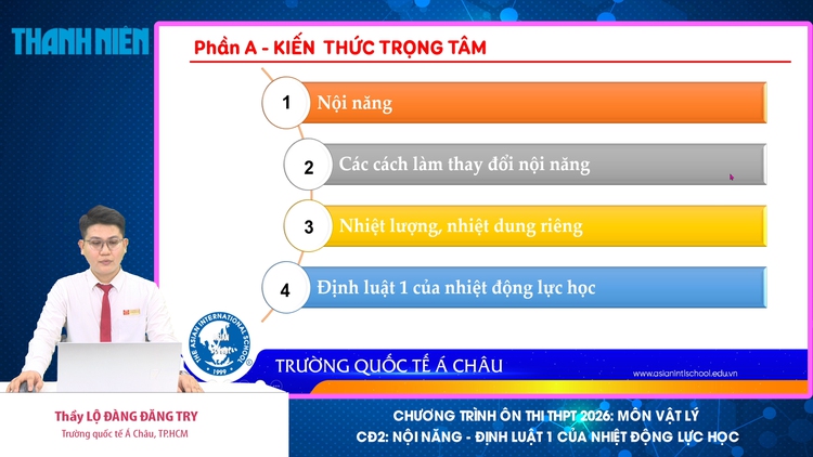 BÍ QUYẾT ÔN THI THPT 2026 | Môn vật lý | Chuyên đề 2 |  Nội năng Đinh luật 1 của nhiệt động lực học