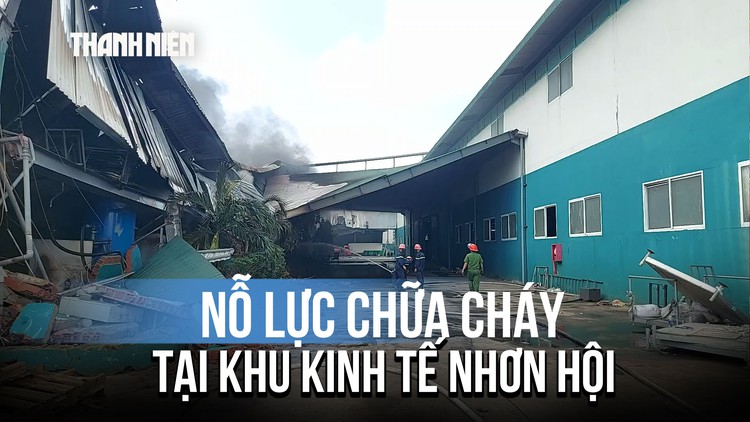 Gia Lai: Cháy lớn tại khu kinh tế Nhơn Hội