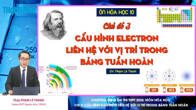 BÍ QUYẾT ÔN THI THPT 2026 | Môn hóa | Chuyên đề 3 | Cấu hình Electron - vị trí trong bảng tuần hoàn