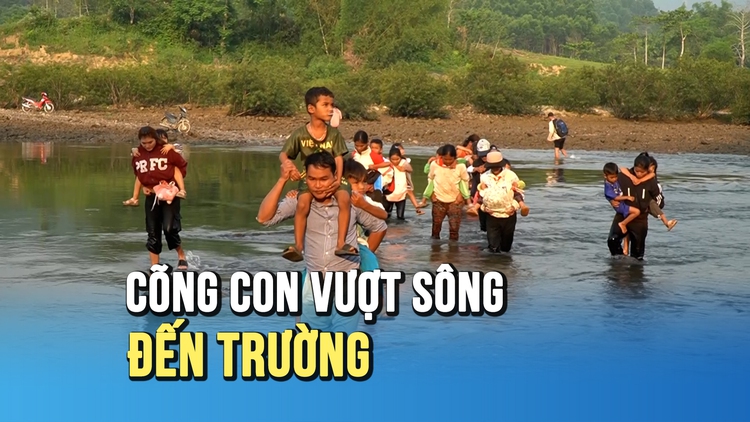 Cõng con vượt sông đến trường: Gian nan hành trình tìm chữ ở Sơn Thủy