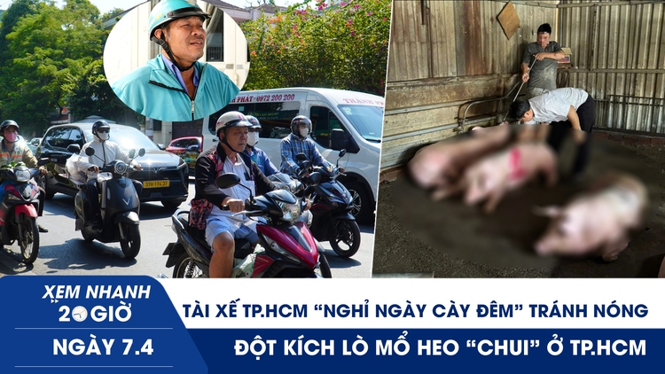 Xem nhanh 20h ngày 7.4: Tài xế TP.HCM nghỉ ngày cày đêm tránh nóng | Đột kích lò mổ heo 'chui' ở TP.HCM