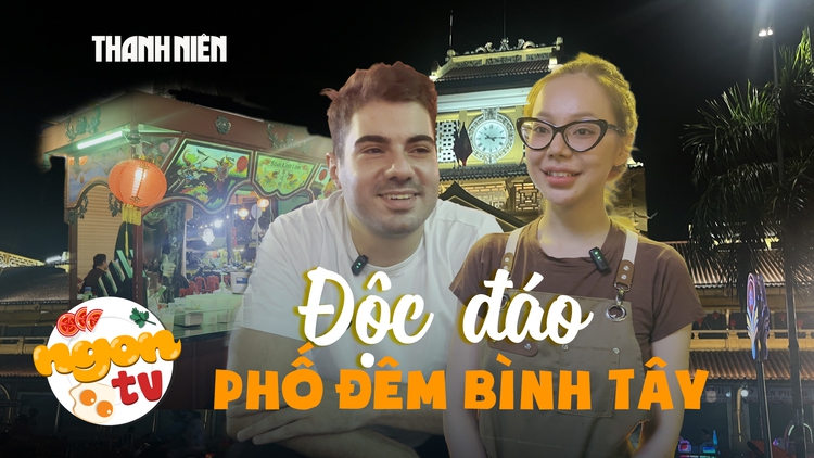 Mẫu ảnh bán bánh tráng, xe hủ tiếu bán trà sữa: Phố đêm Bình Tây có gì thú vị?