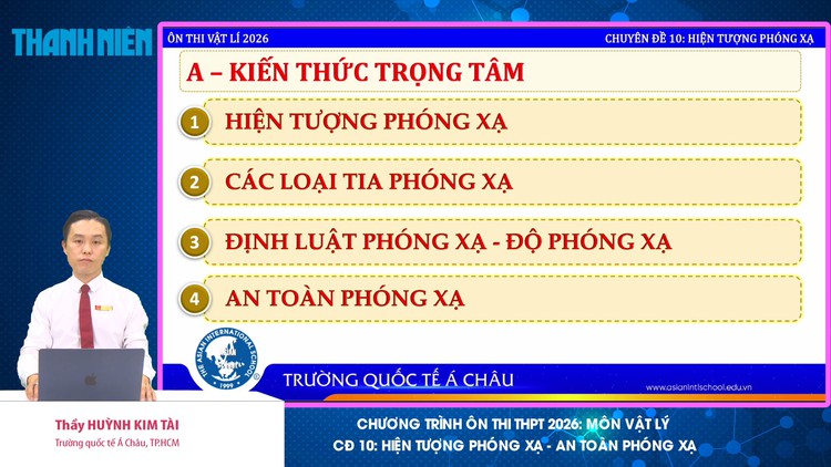 BÍ QUYẾT ÔN THI THPT 2026 | Môn vật lý | Chuyên đề 10 | Hiện tượng phóng xạ và an toàn phóng xạ