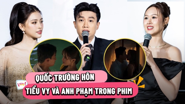 Quốc Trường 'khóa môi' hai mỹ nhân Tiểu Vy và vợ Anh Đức