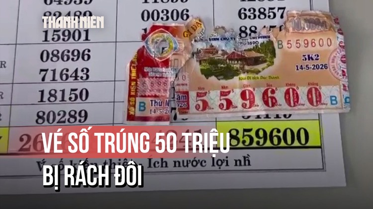 Hy hữu tờ vé số trúng 50 triệu bị rách đôi dưới ruộng: Đại lý tiết lộ cơ hội nhận thưởng