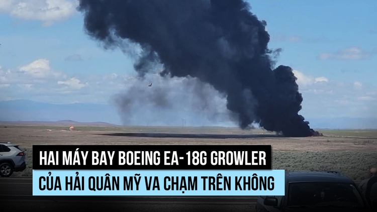 Xem 2 chiến đấu cơ tác chiến điện tử hải quân Mỹ va chạm trên không