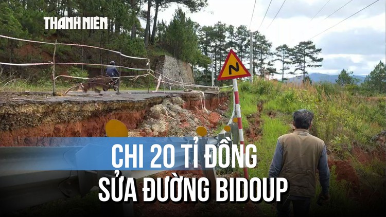 Chi 20 tỉ đồng sửa tuyến đường huyết mạch nối Đà Lạt với quốc lộ 27C bị sạt lở nặng