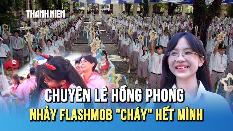 Học sinh chuyên Lê Hồng Phong 'cháy' hết mình, khóc hết nấc ngày ra trường