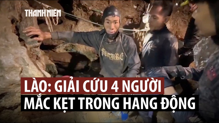 Giải cứu 4 người khỏi hang động ngập lụt ở Lào, 2 người vẫn mất tích