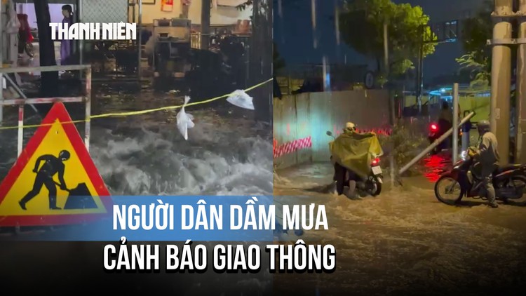 Mưa lớn biến công trình thành 'bẫy', người dân dầm mưa cảnh báo